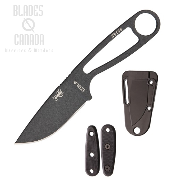 (image for) ESEE Izula Fixed Blade Knife, 1095 Carbon Tactical Grey, Included Handles, ESEEIZULATGB